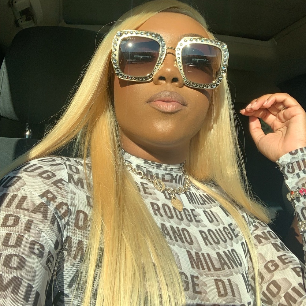 blinged out Gucci sunglasses